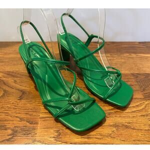 On 34th Women’s Cloverr Strappy Block Heel Sandals Green Size 7 NWT